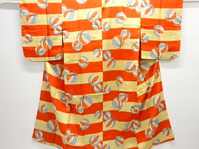 アンティーク　紙風船模様長襦袢